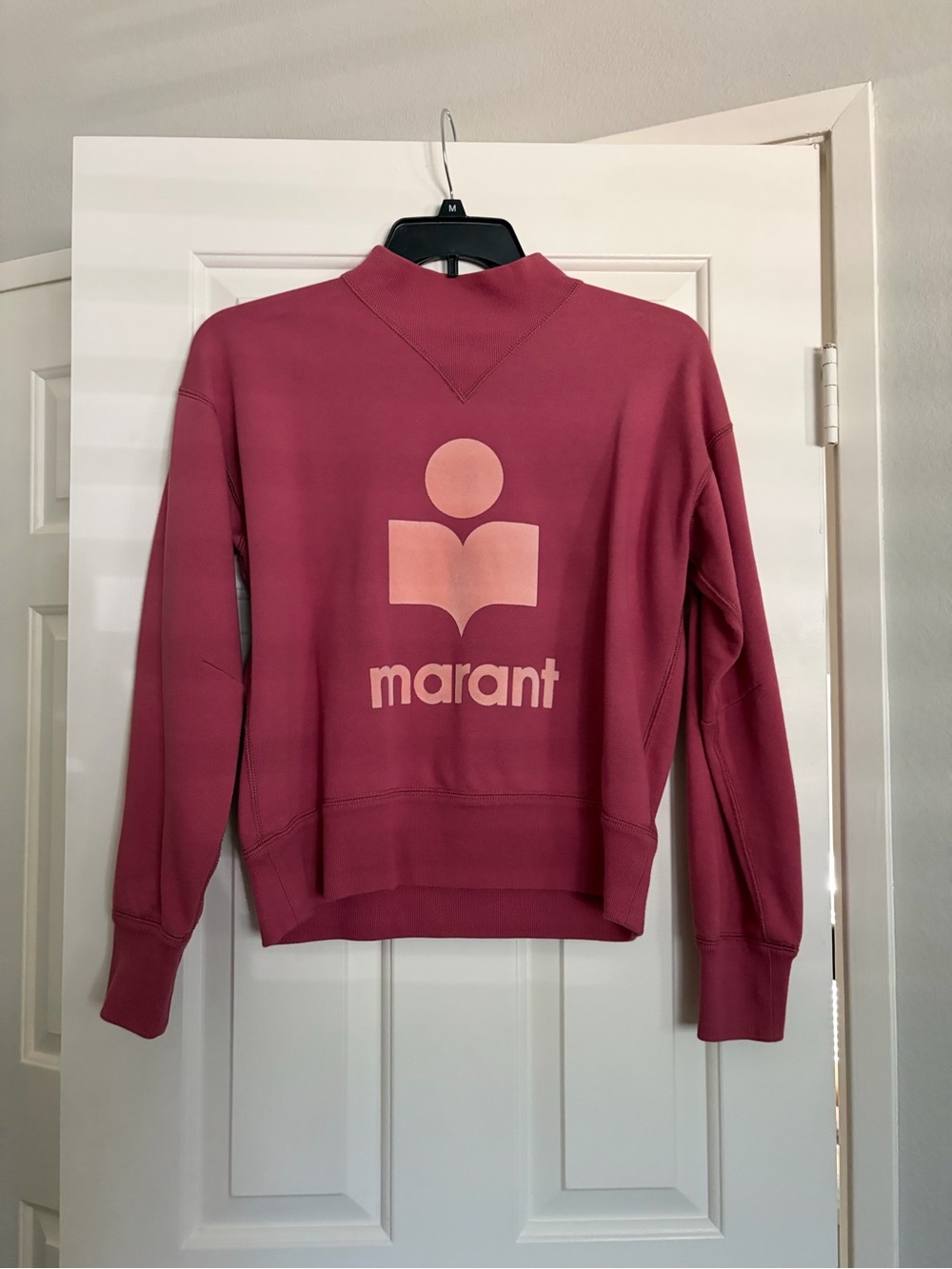 Isabel Marant rose-pink logo pullover sweatshirt sz 36